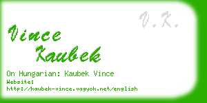 vince kaubek business card